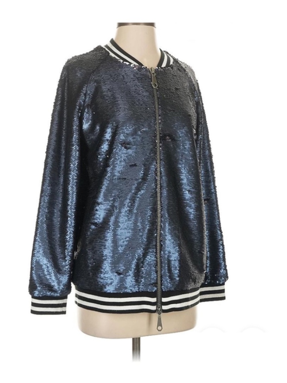 Rebecca Minkoff Blue Tessa Sequin Bomber Jacket - GORGEOUS!!
